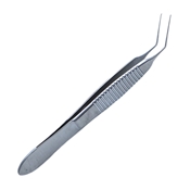 Utrata Capsulorhexis Forceps, Flat Handle With Dull Finish, Fine Angled Tips, 12mm Angled Shafts With Iris Stop, And Overall Length Of 3 1/4" (83mm) 